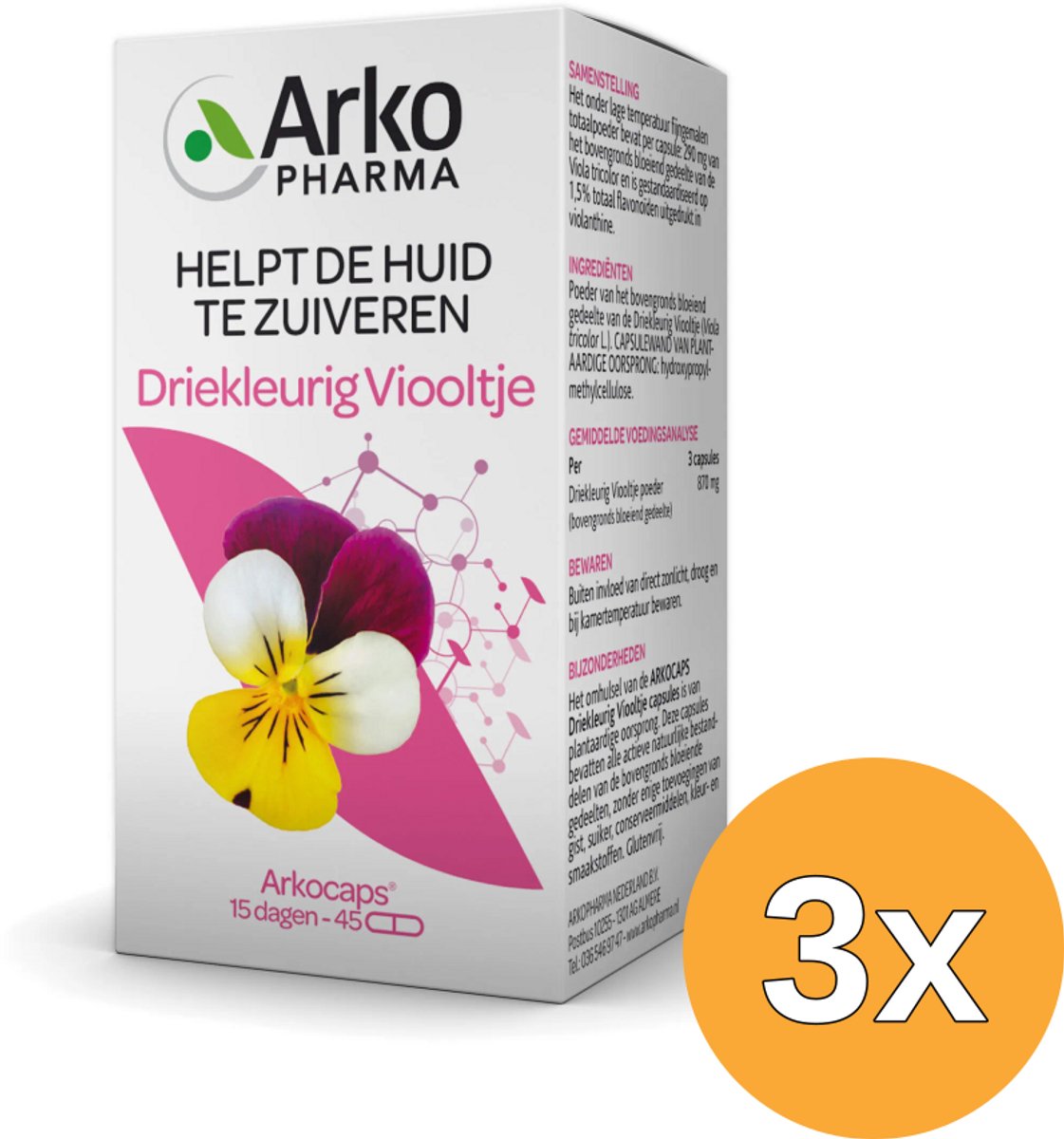 3x Arkocaps Driekleurig Viooltje (45 capsules)