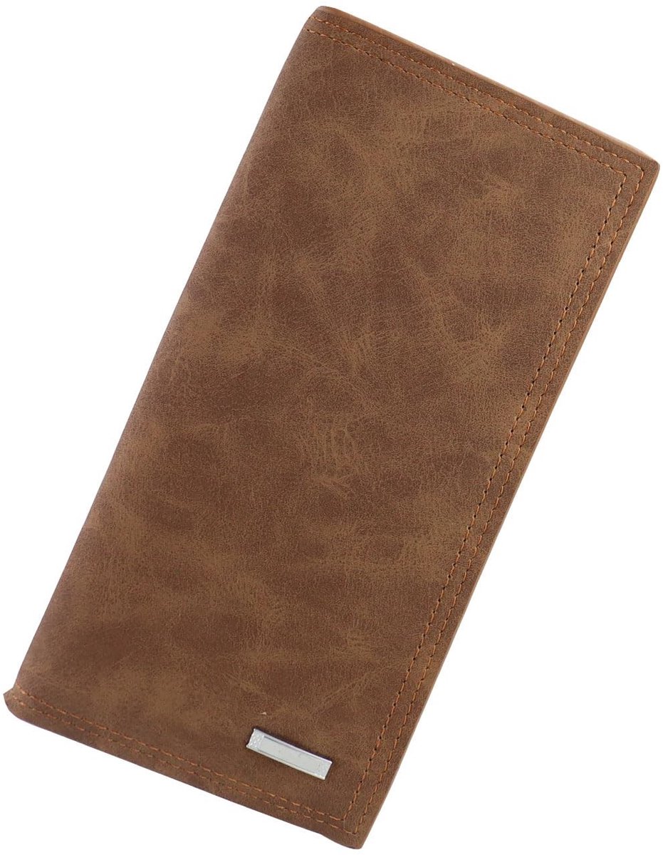 Dailygoods - Portemonnee voor heren, PU portemonnee voor heren met ritsvak, 12 kaartvakken, ID-venster, grote capaciteit, kaarten portemonnee voor dagelijks gebruik, reizen, koffie, Large, Minimalistisch