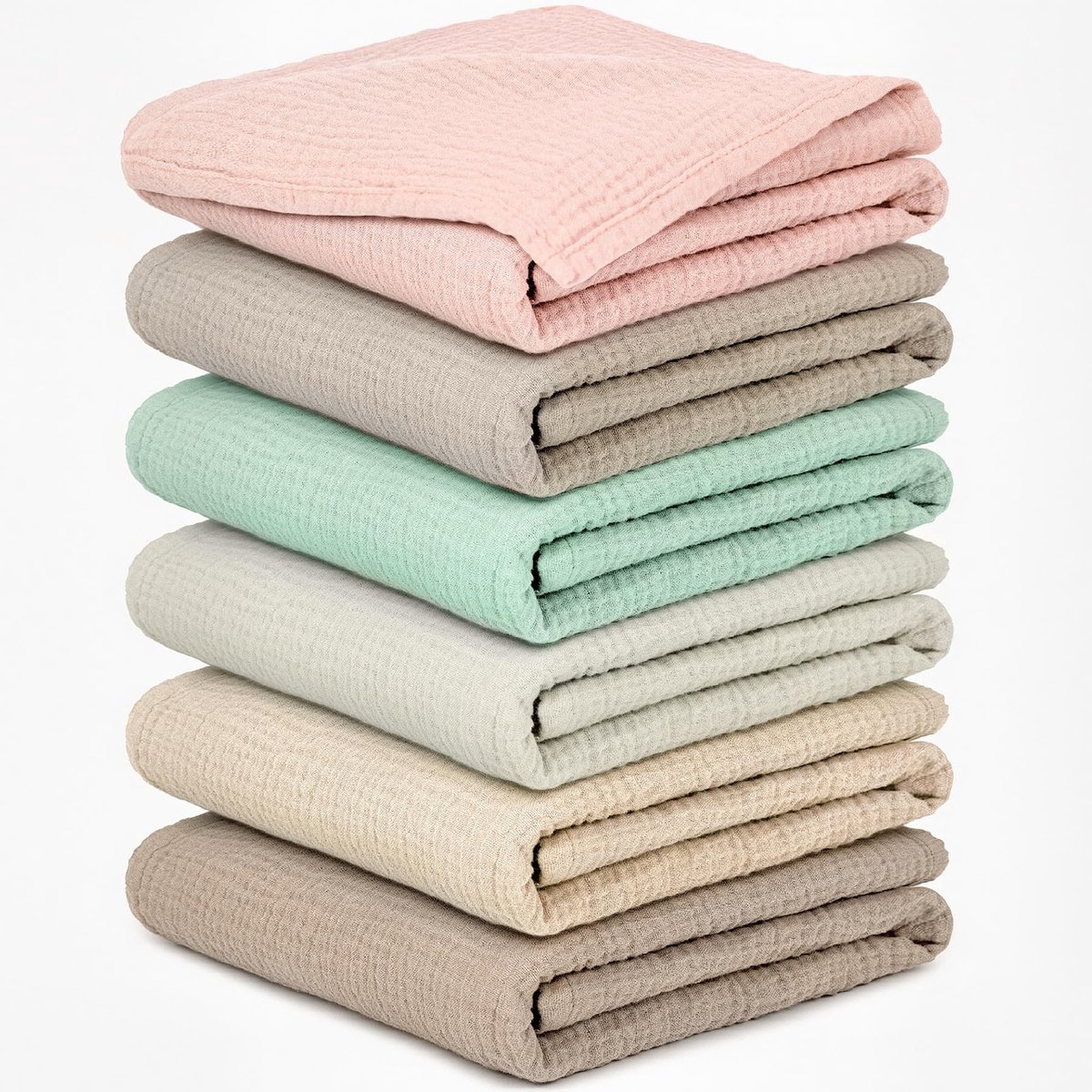 Dailygoods- Spuugdoeken Set van 6 - 100% Katoen - 60x60 cm - Zacht/Ademend - Extreem Absorberend - Ideaal voor Pasgeborenen - Hydrofiele Doeken