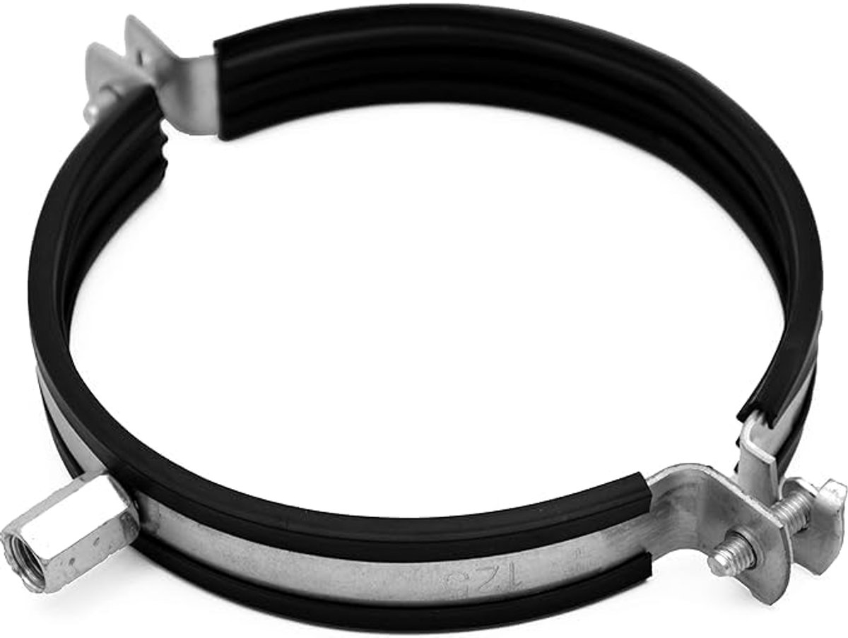 Buisbuisklemslang met rubberen afdichting - inzetstuk │ Montagebeugel voor luchtventilatie, ronde afvoerbuis voor metalen kunststof PVC-aluminium en afvoerbuizen (Ø 200 mm / 7,9 inch)