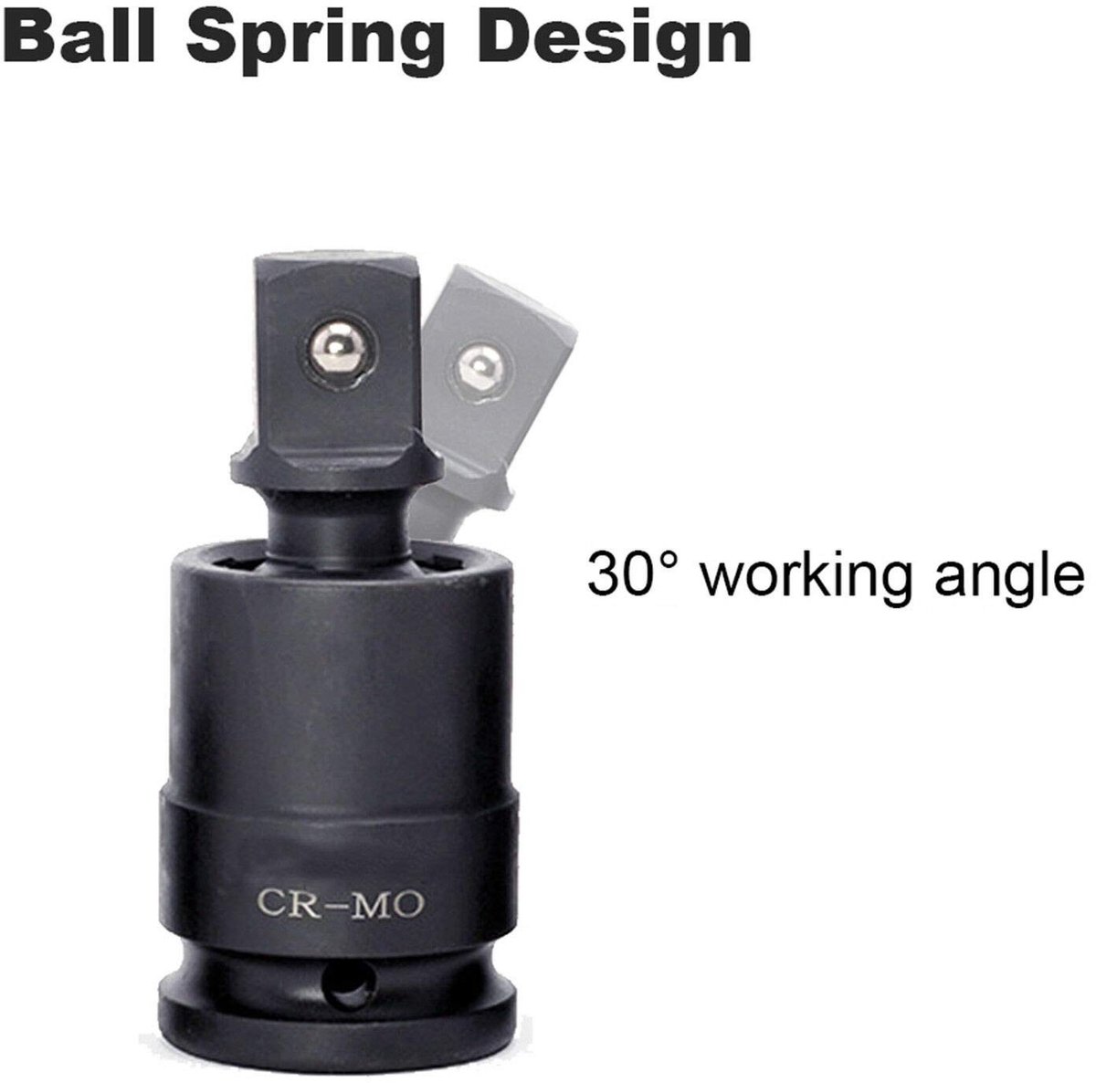Dailygoods - Universele Joint Socket - 360° Drive Socket Adapter - Zwart - Voor pneumatisch en elektrisch gebruik - Duurzaam en flexibel