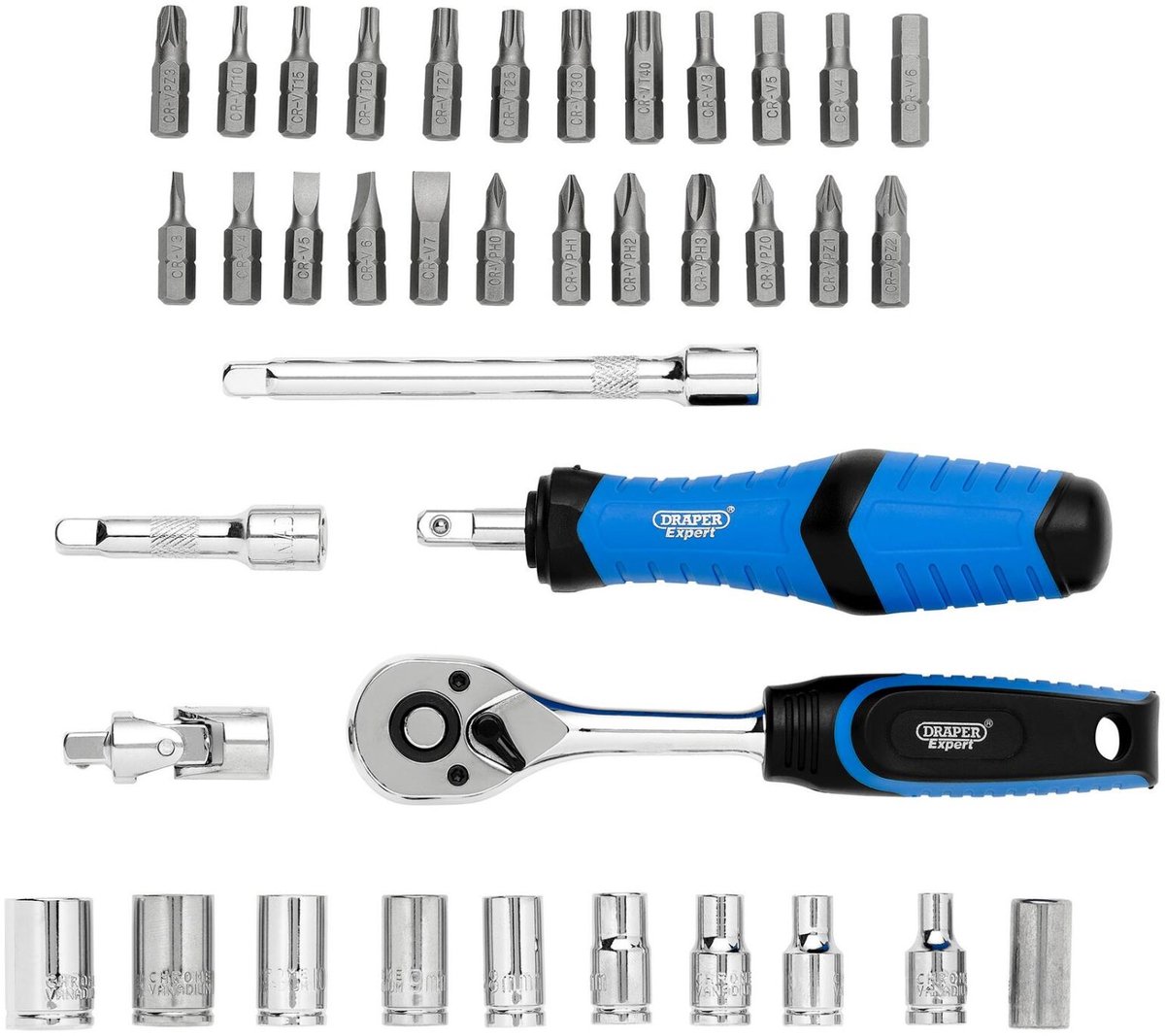 Draper 1/4" doppenset en bitset, 39-delig