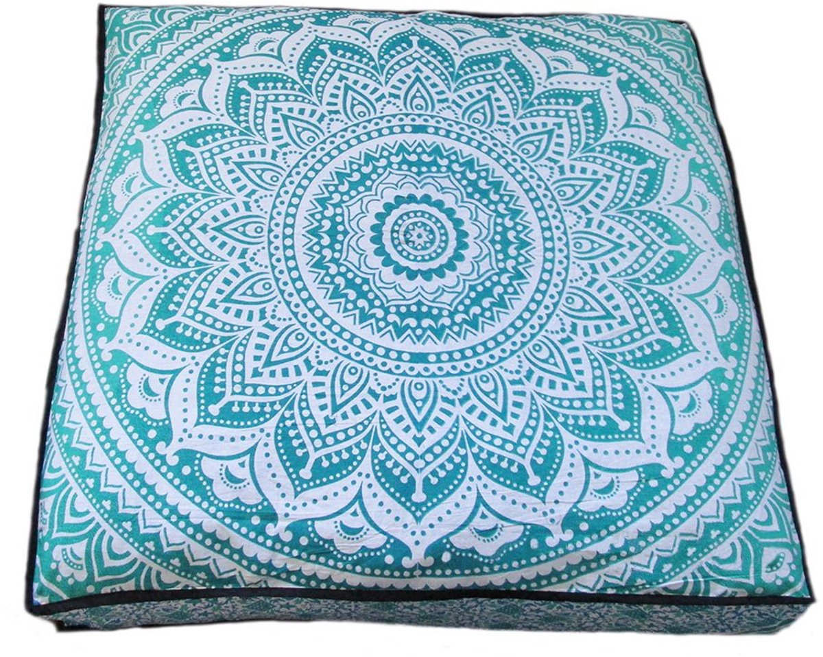 mandala vloerkussen decoratieve sierkussensloop pompon, outdoor kussenhoes, kussensloop, huisdierbed (alleen cover)