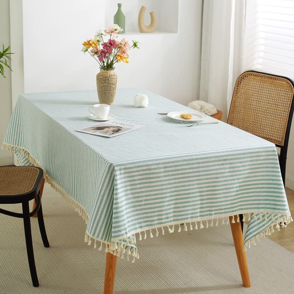 meioro Tapered RunterTable Borstels, Eenvoudige en Elegante Huisstoffen voor Binnen en Buiten Gebruik（groen）