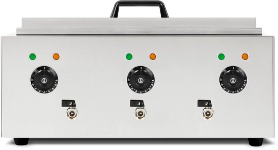 VERTES Gastro pastakoker, roestvrij staal, elektrisch, 3 x 1700 watt, 3 aparte kookbakken van elk 6 liter, 6 pastamandjes, 3 aftapkranen, 3 temperatuurinstellingen van eberth — afbeelding 3
