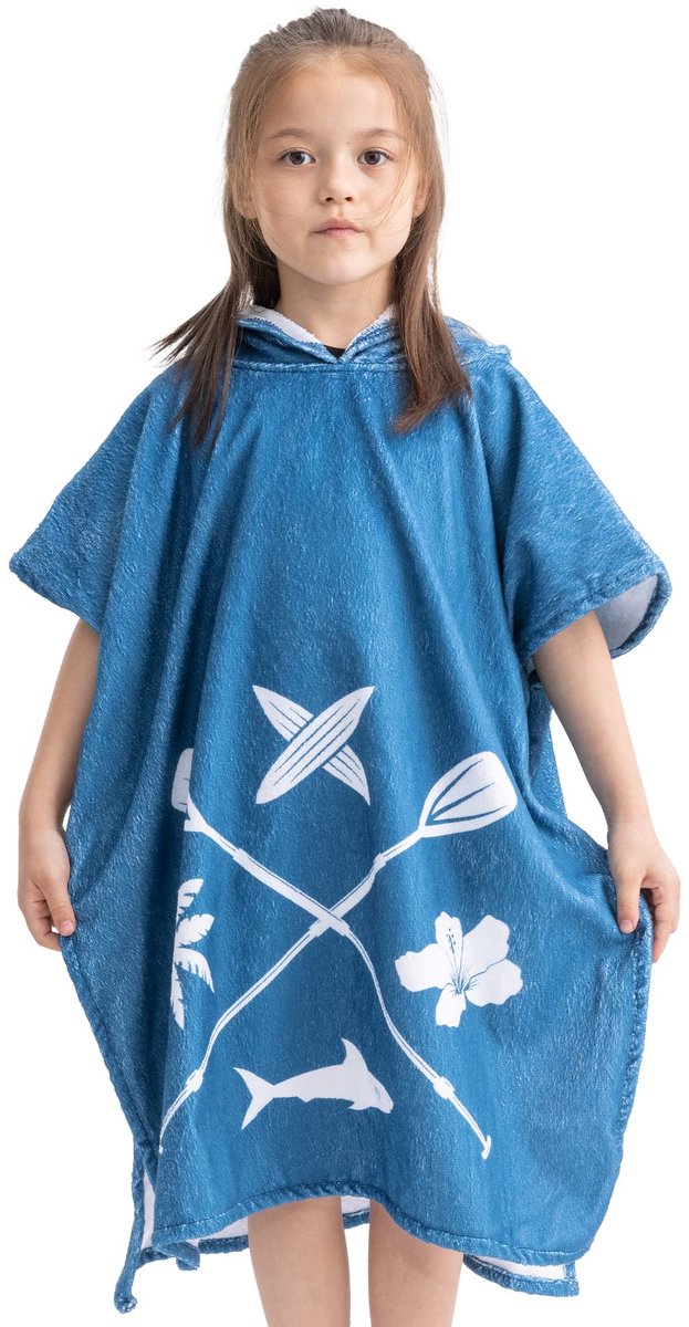 badstof poncho voor kinderen - Badponcho voor jongens en meisjes - Met capuchon - Strandponcho van zachte stof