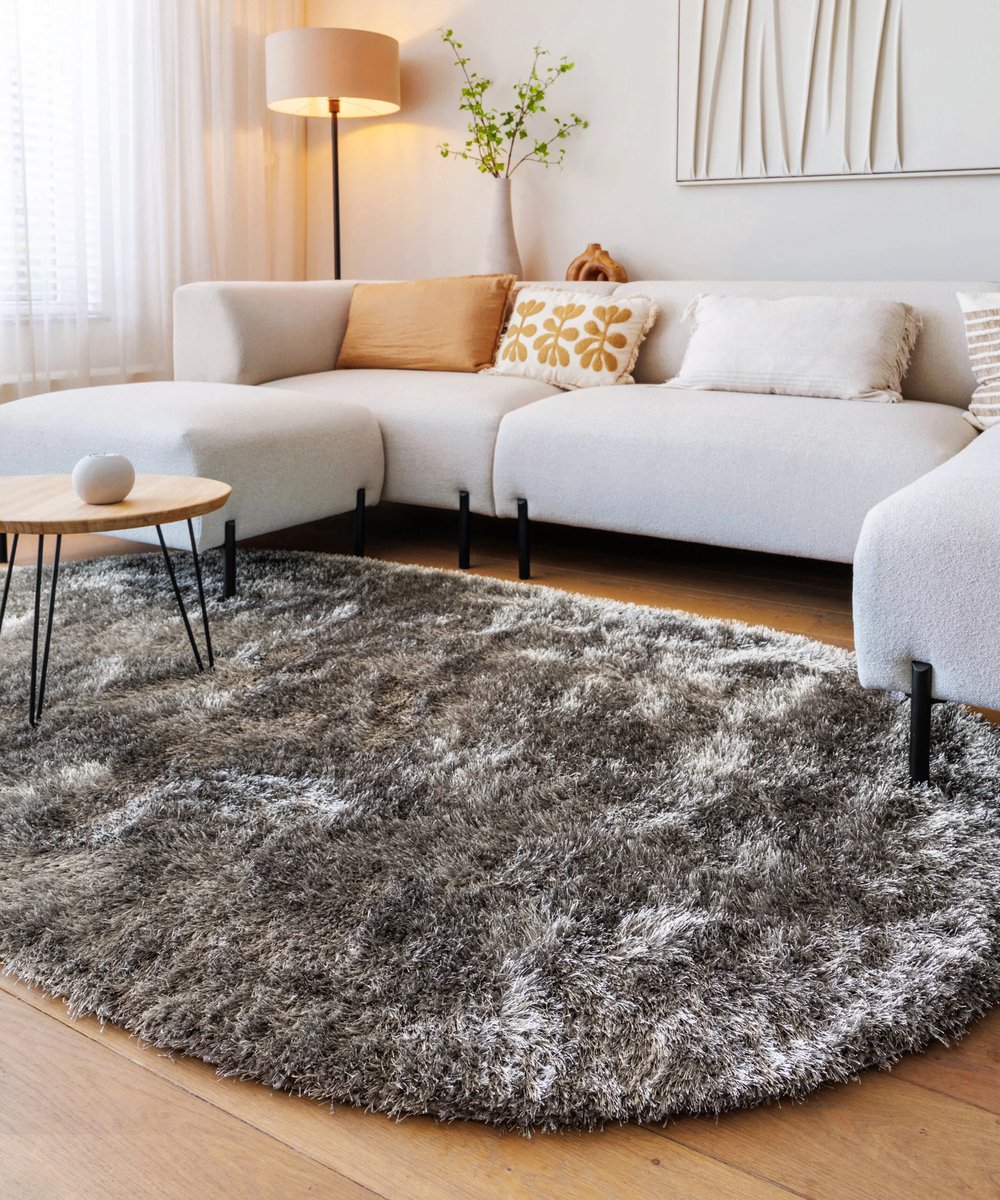 Velvet vloerkleed ovaal - Posh grijs 200x300