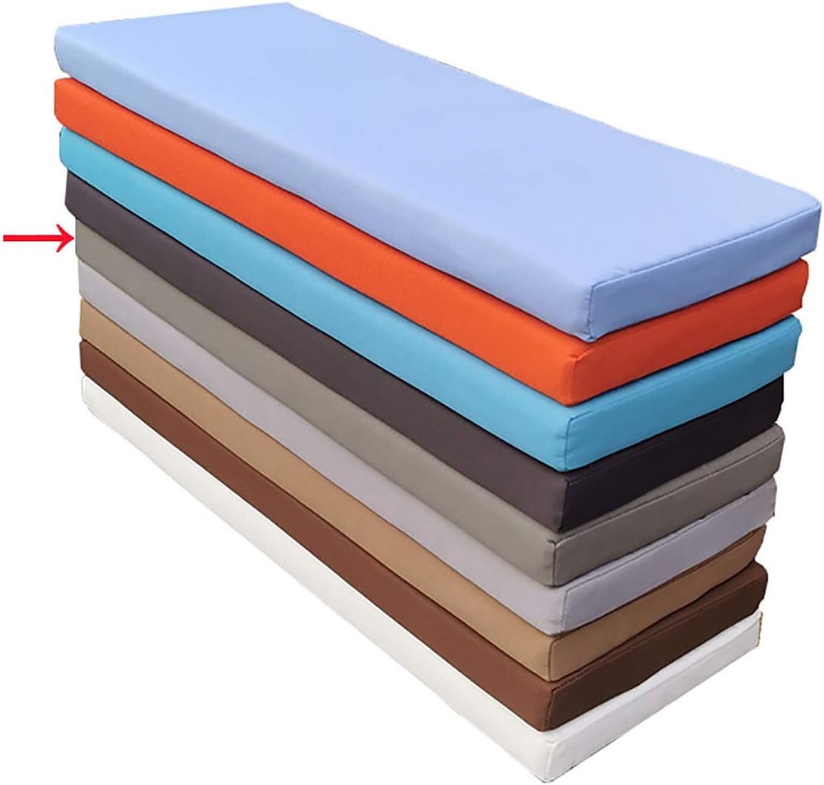 wangk Dikke bekleding gewatteerd kussen vloerkussen, bankkussen antislip rechthoek bankkussen, bankmeubilair outdoor kussen-grijs 150×30×5cm (59×12×2in)