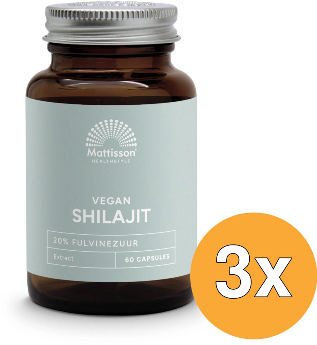 3x Mattisson Vegan Shilajit 400 Mg (60 capsules)