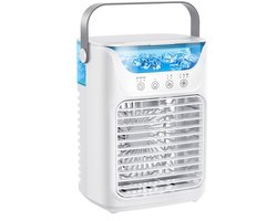 Mobiele Airco - 4-in-1 Luchtkoeler - Draagbare Aircooler met Luchtbevochtiger en Nachtlamp - 3 Snelheden - Timer - Voor Thuis en Kantoor - Wit