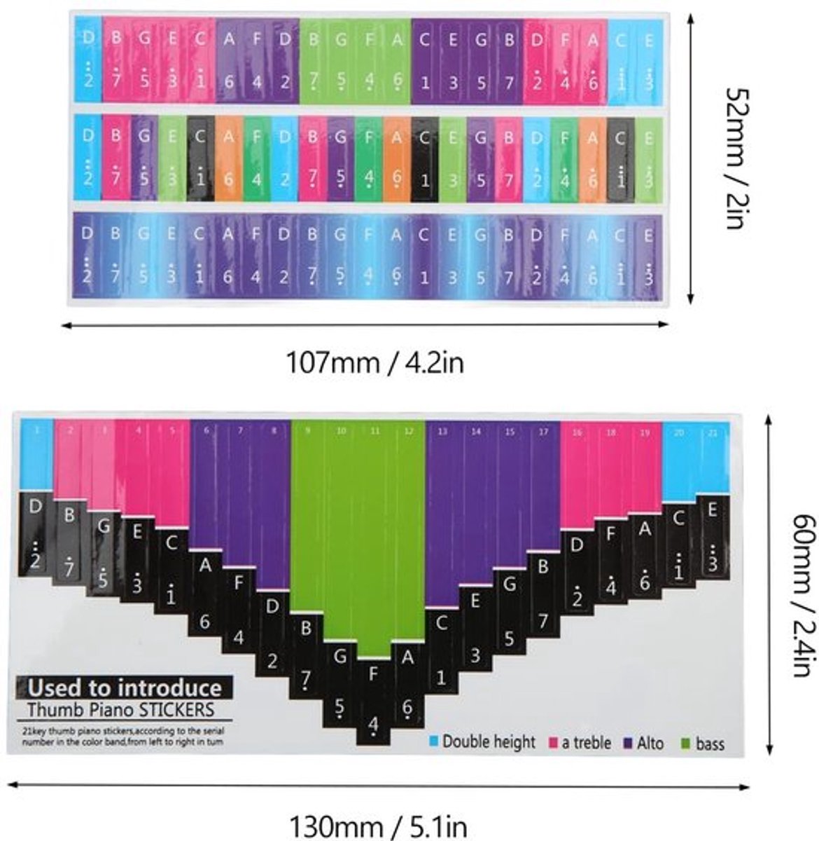 SPHProducts - Kalimba Stickers - Duim Piano Stickers - Goede hechting