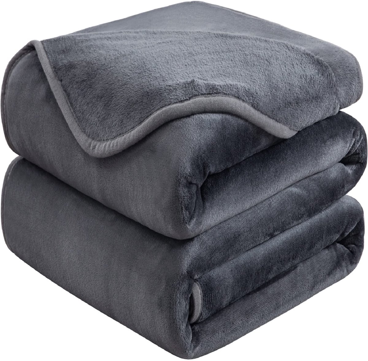 Dikke Fleece Deken 130x150 cm Donkergrijs Zacht en Warm Dubbele Beddeken en Flanellen Sofa Throw Dubbelzijdig Omkeerbaar