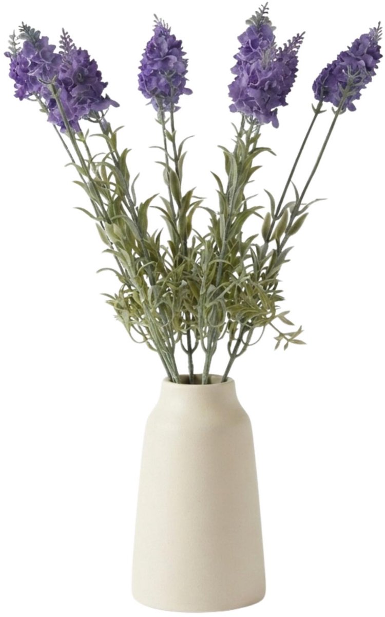 Bellatio Design kunstbloemen bosje Lavendel / Lavendula - 4x - 40 cm - blauw/paars - kunst zijdebloemen