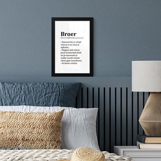 Affiche avec cadre Grand frère - Ami - Design - 20x30 cm