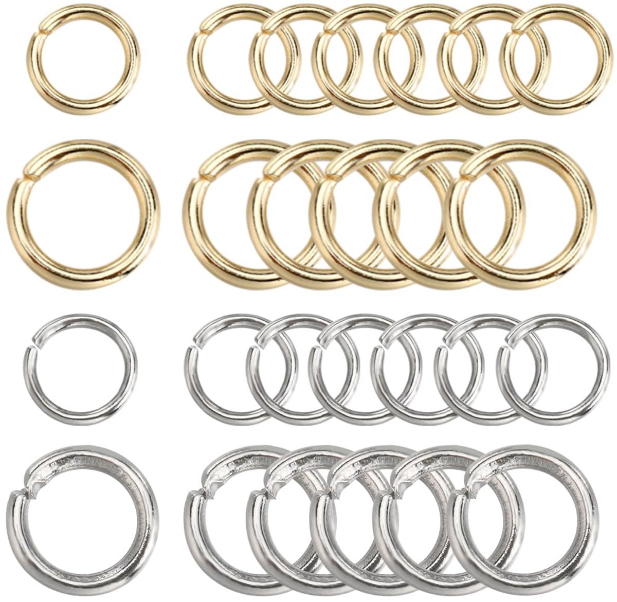 1 Doos 800Pcs Open Jump Ringen Goud 304 Rvs Jump Ringen 5/8Mm Split Ringen Springen Ring Set Springen Ringen Bulk Voor Sieraden Maken Accessoires Diy Oorbellen Armband Ketting Levert