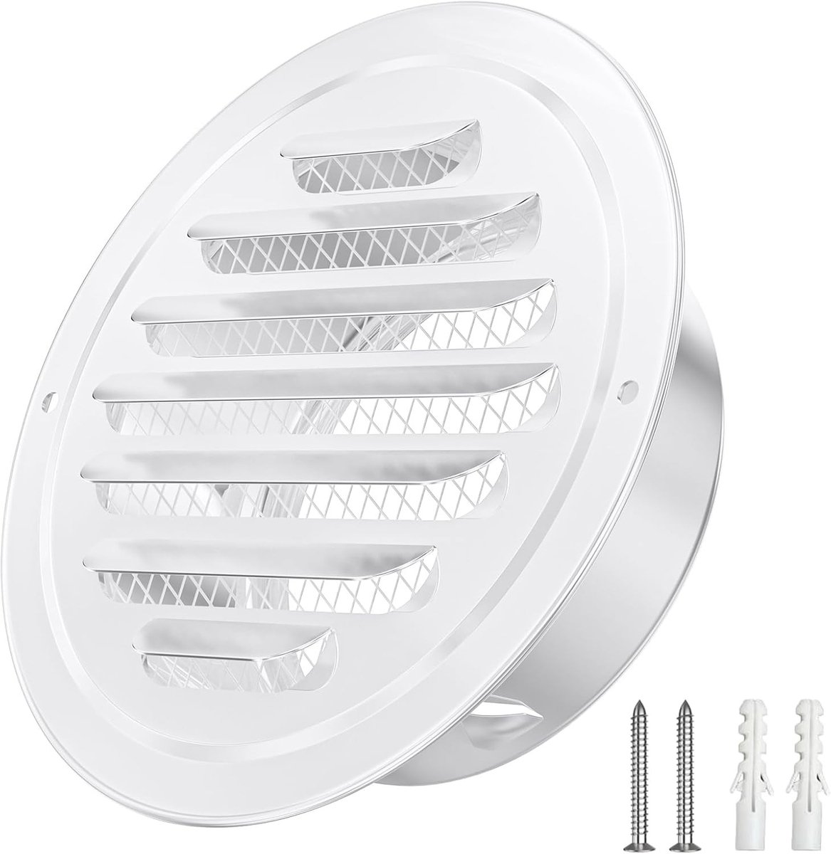 Rond ventilatierooster met insectenbescherming, 100 mm, roestvrij staal, ventilatieafdekki