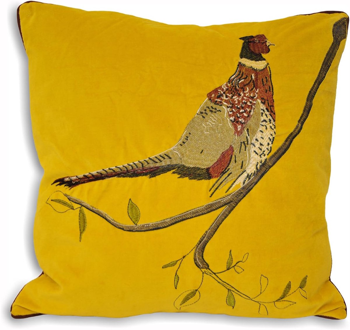H/Velvet 45X45 C/C Pheasant GREE, groen, 45x45cm