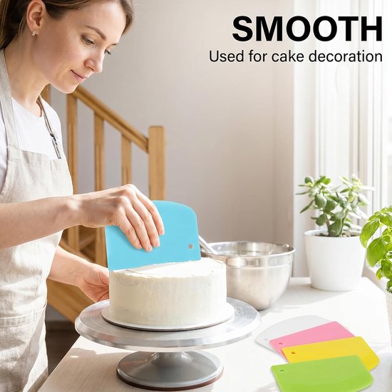 10 stuks deegschrapers, deegspatel, pizza, deegkaart, kunststof, kleurrijke deegschraper, flexibele schraper, set voor deegcake, pizza, bakgereedschap (5 kleuren) — afbeelding 5