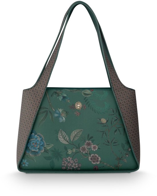 Pip Studio - Schoudertas - Filou Medium Bodhi Flower - Groen - 34x13x23cm