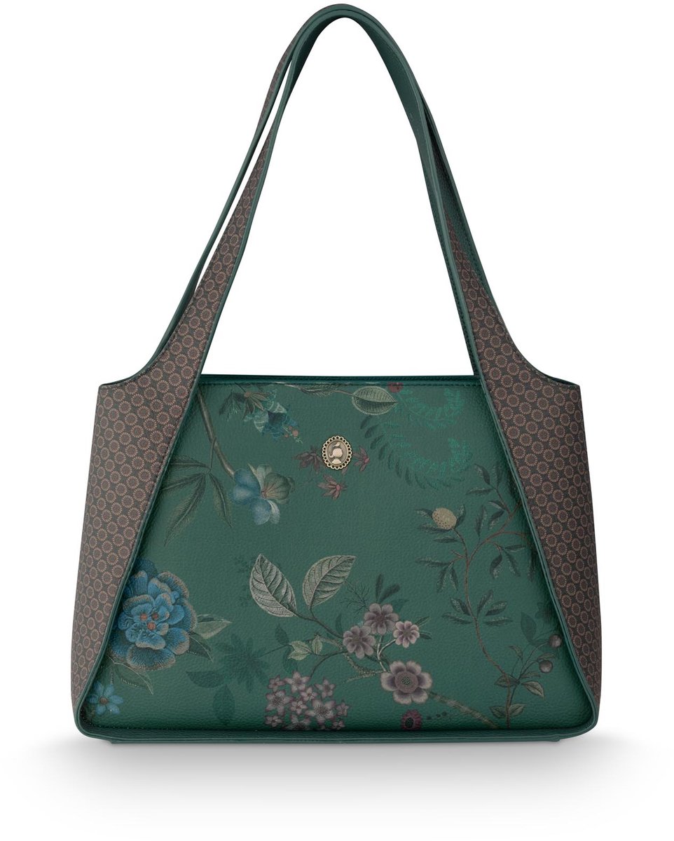 Pip Studio - Schoudertas - Filou Medium Bodhi Flower - Groen - 34x13x23cm