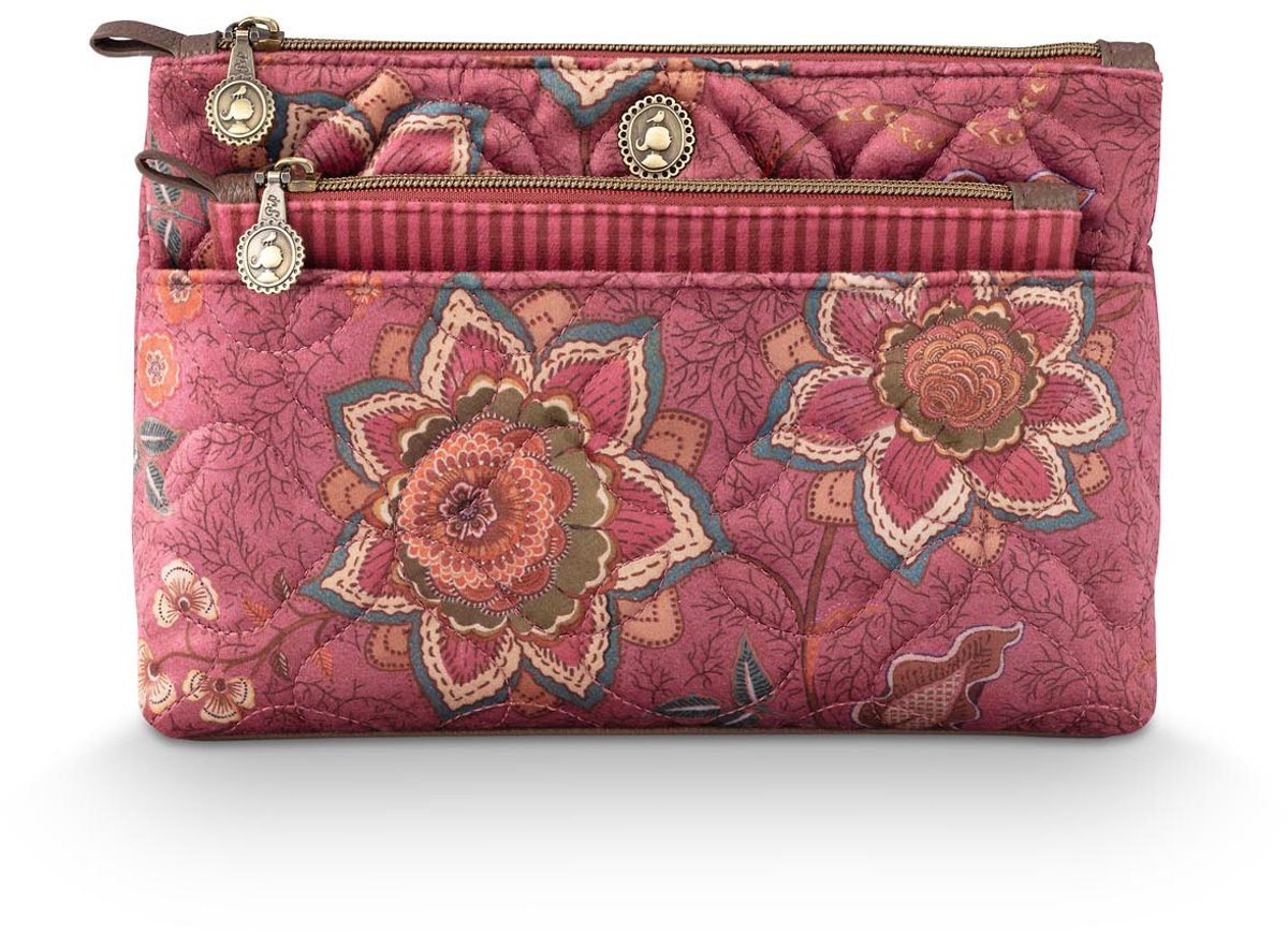 Pip Studio - Toilettas - Caryn Mumbai Morning - Roze - 26x7,5x18cm