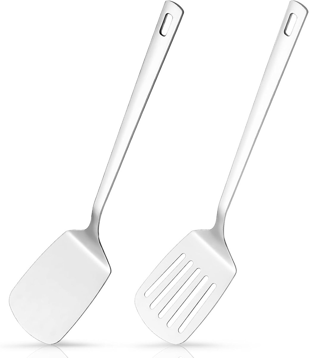 Spatelset, spatel, metaal, ideaal voor eieren, vis en pannenkoeken, vaatwasmachinebestendig
