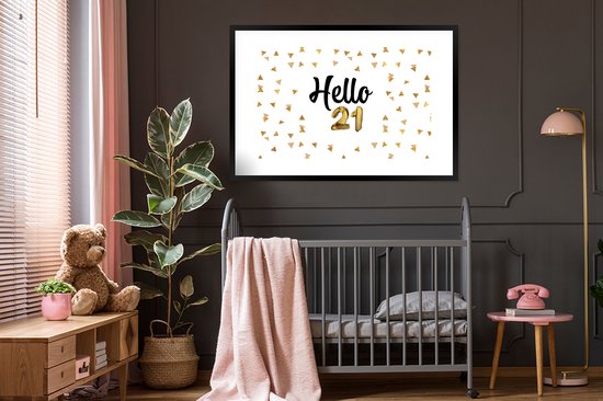 Cadre photo avec affiche - Anniversaire - Décoration - 21 ans - 120x80 cm - Cadre pour affiche