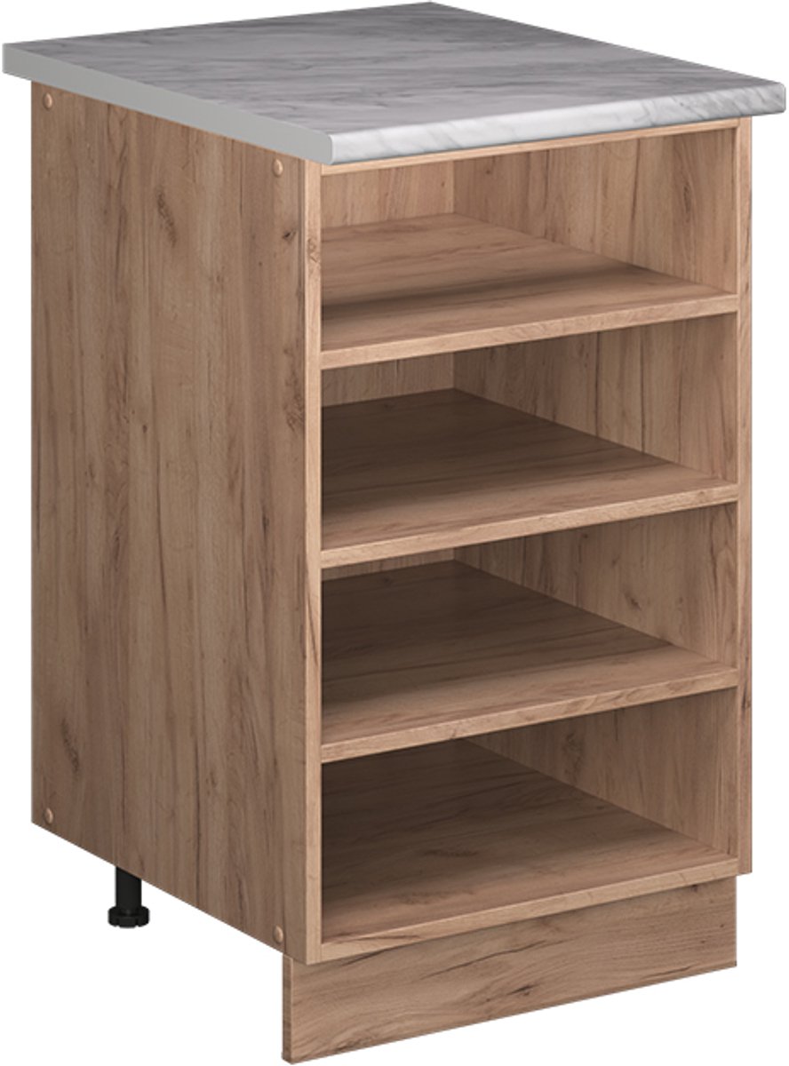 Vicco Keukenrek Fame-Line, Goudkleurig Eiken, 50 cm, WB Marmer