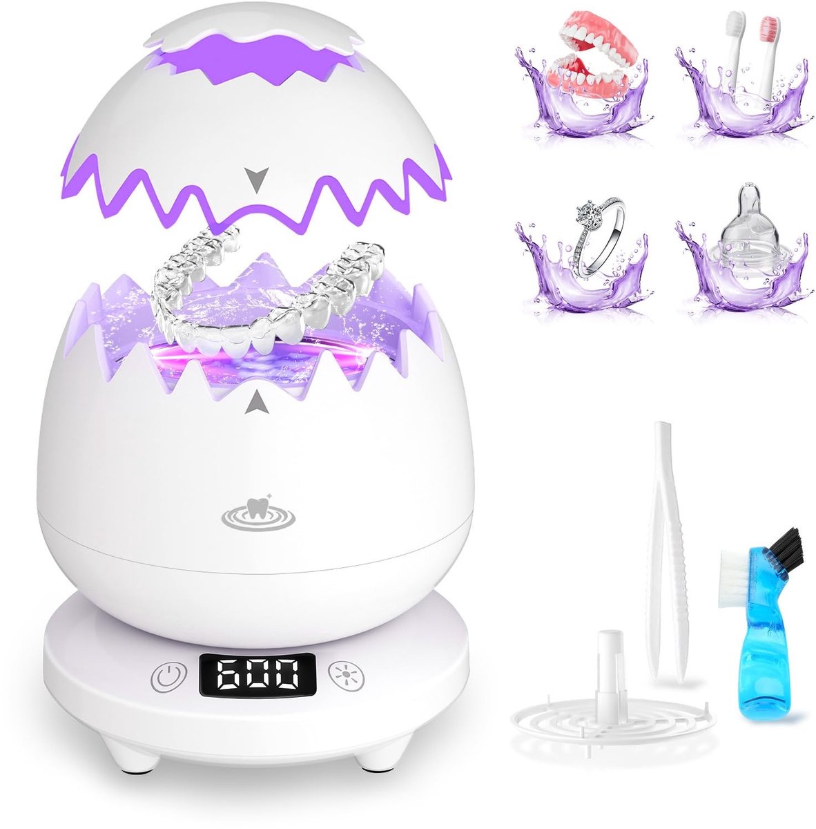 Dailygoods - Ultrasone Retainer Cleaner - Professionele Reiniger voor Sieraden en Kunstgebitten
