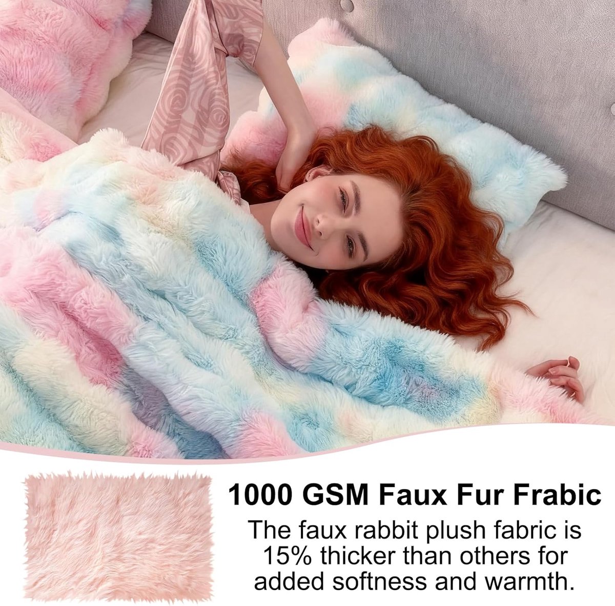 Pluizig 1000 G/M² Deken Fleecedeken Sofadeken Bankdeken voor Woonkamer Sprei, Pluizige Deken als Woondeken en Knuffeldeken Voor Bed Bank Slaapkamer Kantoor (160 x 200cm)