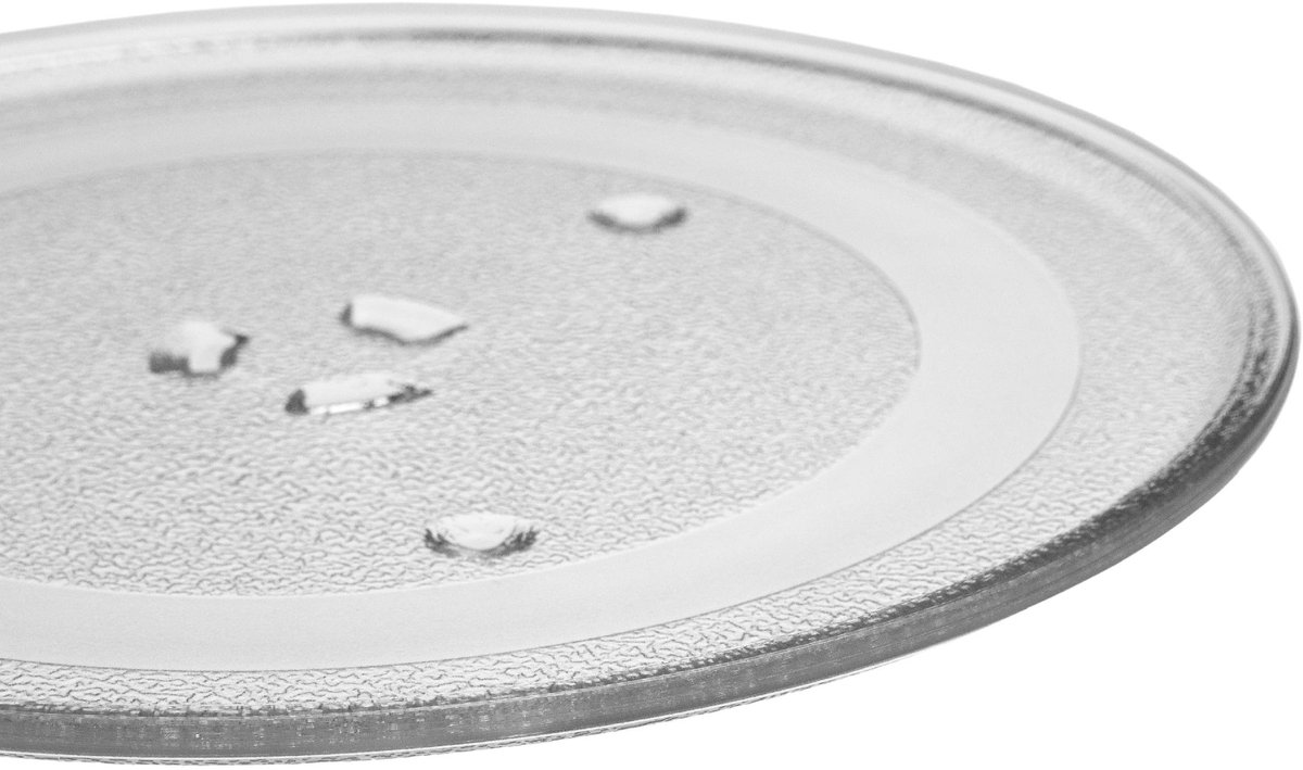 vhbw Magnetron draaiplateau compatibel met Samsung CE271FN, CE2719, CE2719N magnetrons - draaiplateau met Y-bevestiging, 28,8 cm, glas, transparant