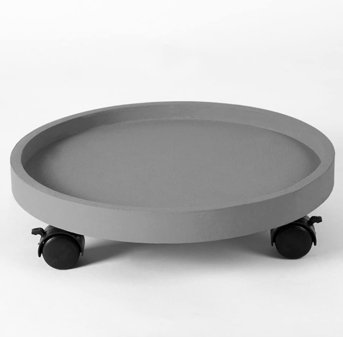 Dienblad mobiele ronde composiet basis imitatie cement bloempot met versterkte wielinstallatie (Size : 48cm)