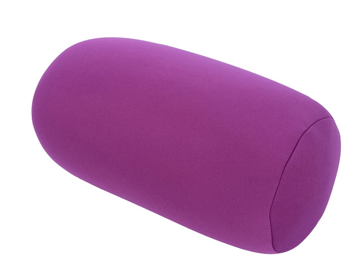 Rugkussen Stof Schuim Microbeads Microbead Rugkussen Roll Sierkussen Reizen Thuis Slapen Neksteun Comfortabel (Paars)