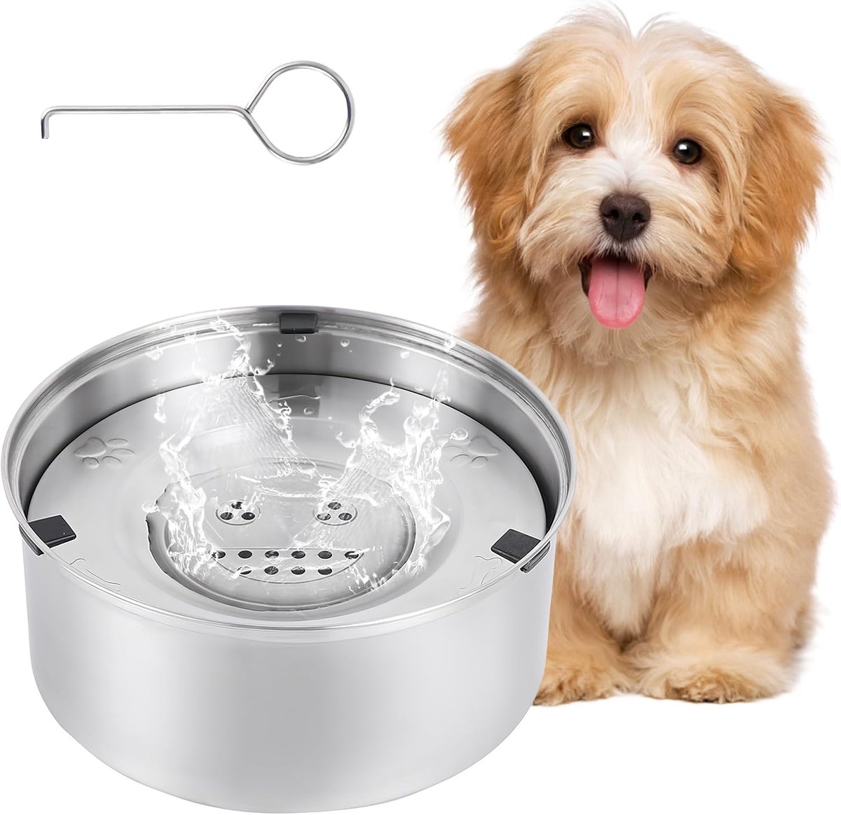 Lekvrije Waterbak voor Honden van 304 Roestvrij Staal - Drijvende Huisdieren Drinkbak met Grote Capaciteit (1 L)