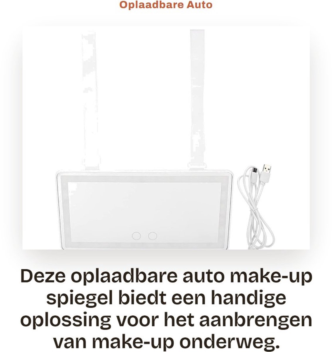 Dailygoods - Oplaadbare Auto Make-up Spiegel met LED Verlichting