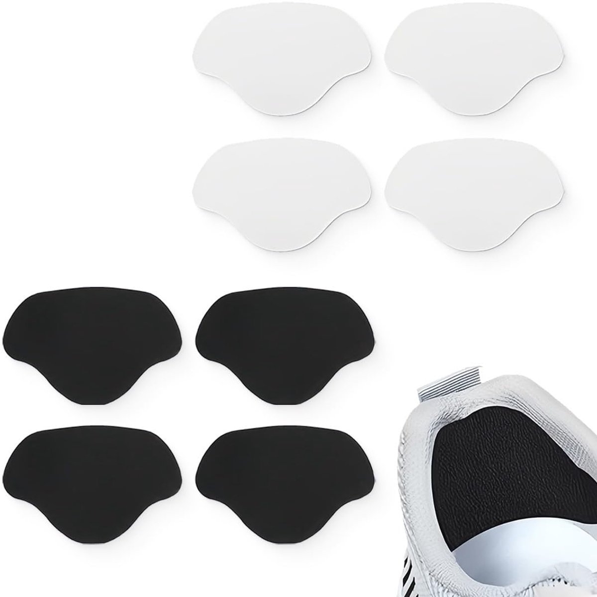 8 stuks hielreparatiepleisters, zelfklevende hielreparatiepleisters voor leren schoenen of sportschoenen ter bescherming van de hiel, 2 kleuren