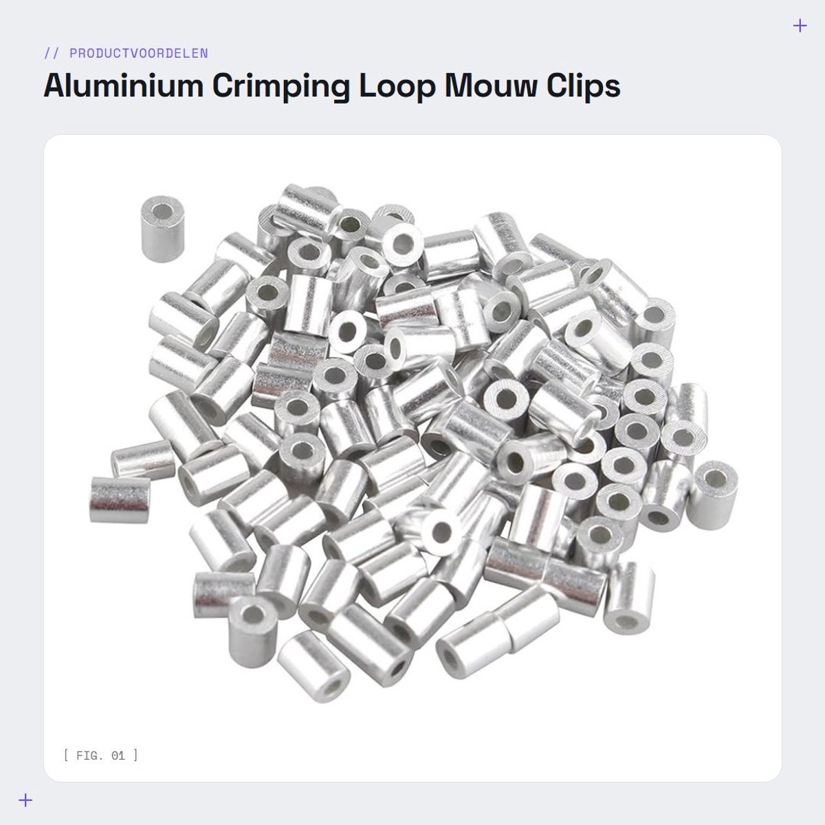 Dailygoods- Crimping Mouw 100 Stuks - Aluminium Legering - Roestvrij - Corrosiebestendig - Voor 1,5 mm Staaldraad - Duurzaam - Kabelschoen