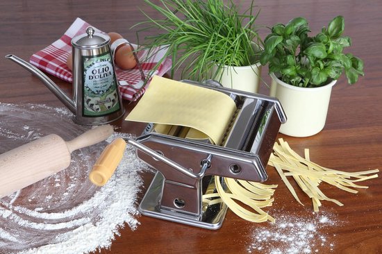 Pastamaker - Pastamachine Handmatig - Zelf Pasta Maken - Roestvrij Staal - 20 x 19 x 14 cm - Zilver van Pastamaker — afbeelding 2