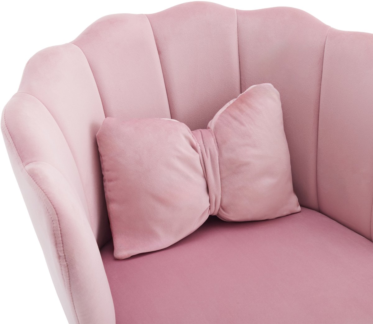 DESMIU Eetkamerstoel - Kuipstoel - Set Van 6 - Met Armleuningen En Vlindervormig Kussen - Voor Eetkamer En Slaapkamer - Velvet Roze