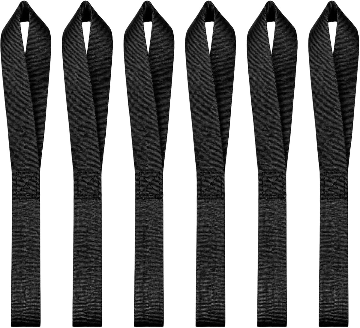 6 stuks Spanlussen 300 x 25 mm, textiele lussen voor ladingzekering, lakvriendelijk en herbruikbaar, voor motor- en fietstransport, aanhanger, bagage en outdoor-uitrusting
