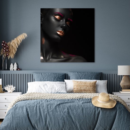 Affiche Femme - Koper - Zwart - 100x100 cm XXL