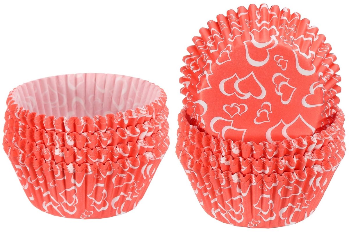 300 Muffin Vormpjes Cupcake Cake Cakes Standaard Formaat Muffin Verpakkingen Bakpapier Vetvrije Verpakkingen Voor Bruiloft Feest, Pink Love