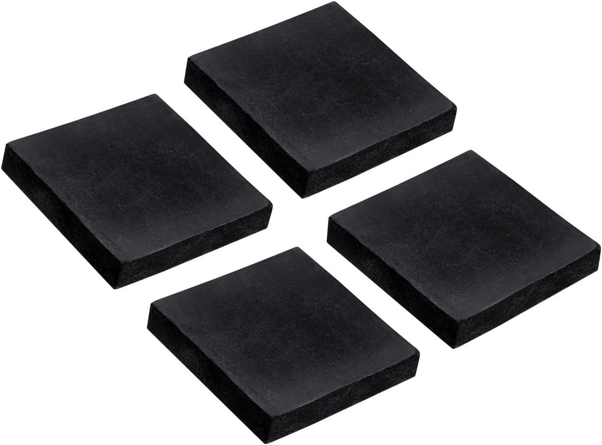 4 Stuks Rubber Anti-Vibratie Pads - 50mm Vierkante Vibration Isolatie Matten met 10mm Dikte voor HVAC Compressoren en Airconditioners, Geluiddempende en Antislip Blokken