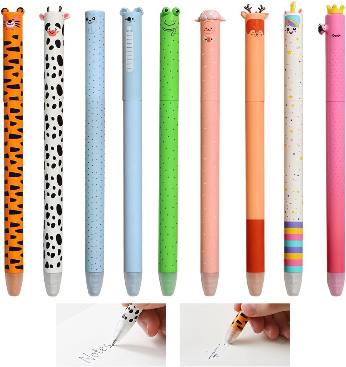 Gelpen 9 Stuks - Cartoon Panda - 0.7mm Punt - Erasable voor Studenten - SnelShoppen