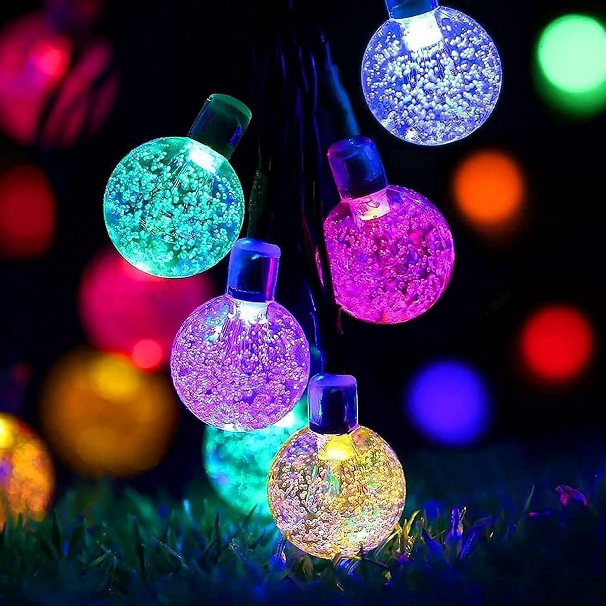 Lichtsnoer op zonne-energie 50 ledlampen - waterdicht - 8 modi - sfeervolle verlichting voor tuin - SnelShoppen