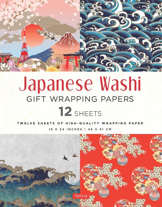 Japanese Washi Gift Wrapping Papers 12 Sheets of HighQuality 18 x 24 45 x 61 cm Wrapping Paper HighQuality 18 x 24 inch 45 x 61 cm Wrapping Paper