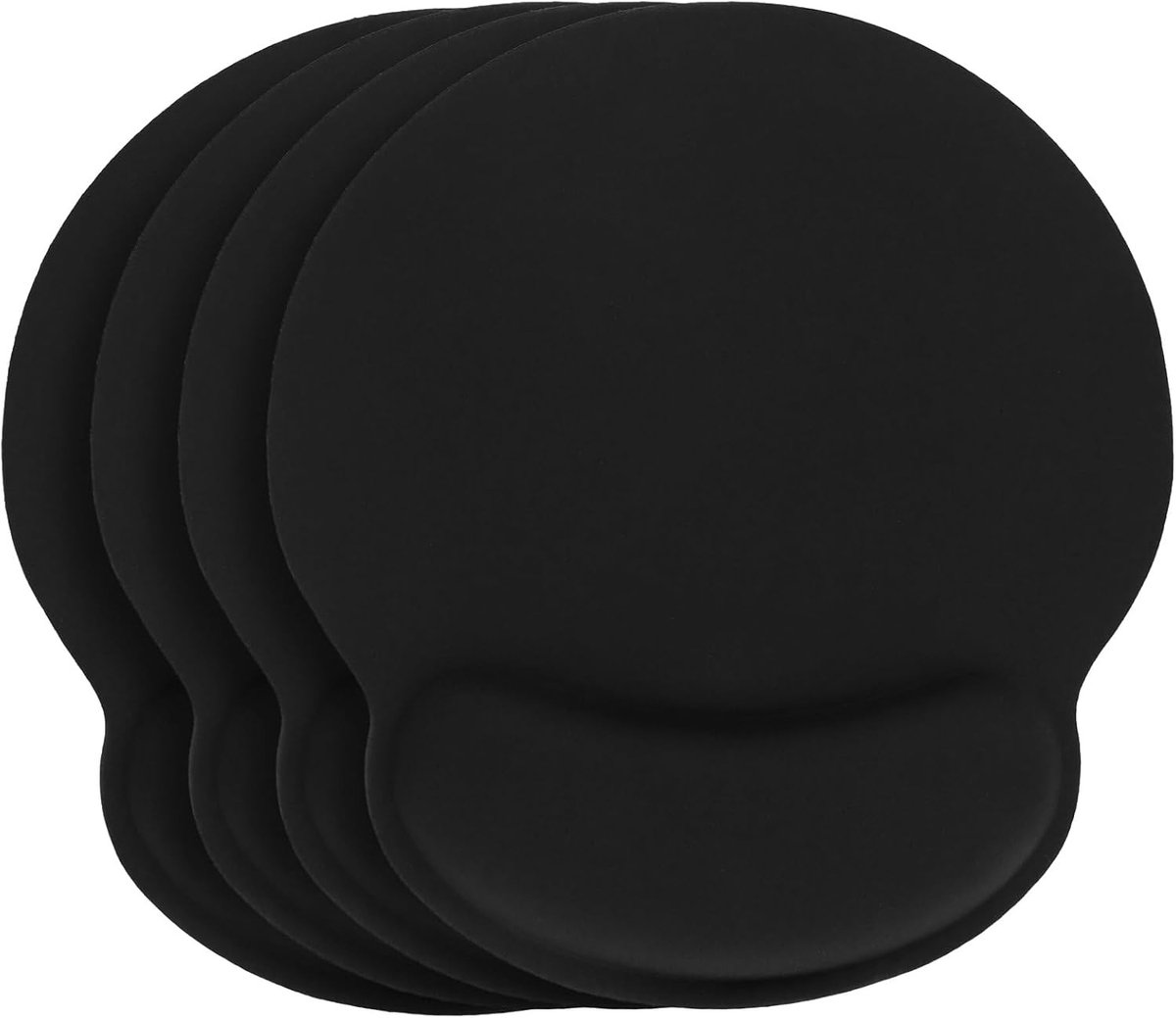 Ergonomische muismatten set van 4, rond met gelkussen en handsteun, ideaal voor kantoor en gaming, 25 x 23 cm, traagschuim voor optimaal comfort