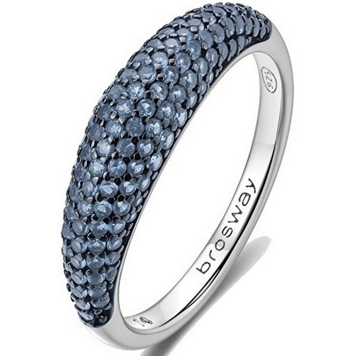 BROSWAY FANCY FCL119 - 56 MM - ZILVEREN RING MET BLAUWE ZIRKONIA'S 1 STUK