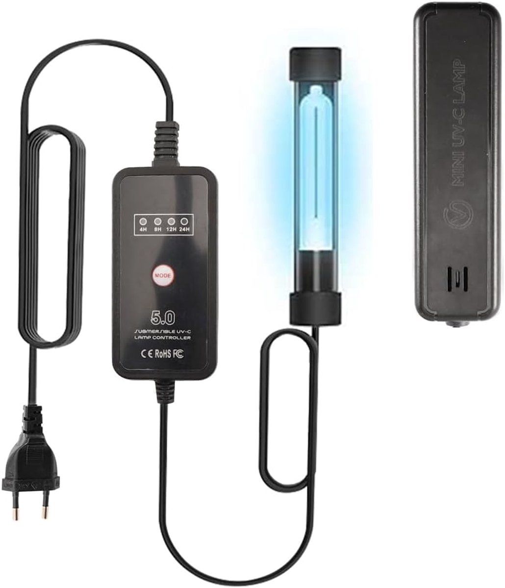 Thijox - Begonia Aquarium UV-sterilisatorlicht - UV-zuiveraar met Timer - Algenbestrijding - Schoon Tuinwater - UV-Licht Desinfectie voor Visbowl, Aqu