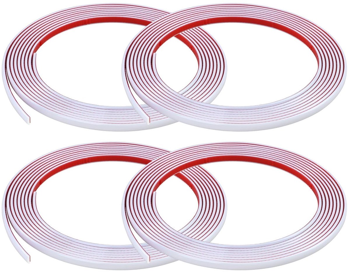 Thijox - 20M Witte Flexibele Sierlijst, Zelfklevende Decoratieve Randstrip voor Tegels, Muur, Spiegel, Plafond, Vloer en Kast, PVC Mirrror Frame-bekle